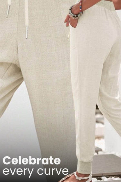 Tara | Women's Drawstring Jogger Pants with Elastic Ankle Cuffs