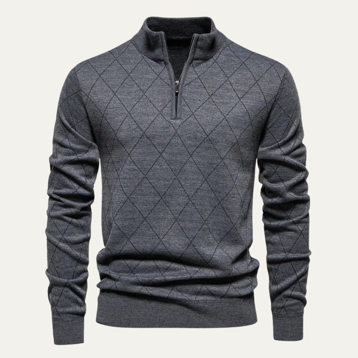 Mens Knit Half Zip Sweater Casual - Vonnera