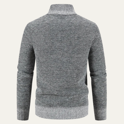 Men's Fleece Knit Jacket Winter Black