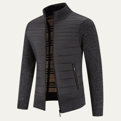 Men's Fleece Knit Jacket Winter Black