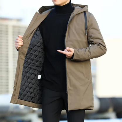 Monarchs Men's Waterproof Long Rain Jacket Hooded Coat