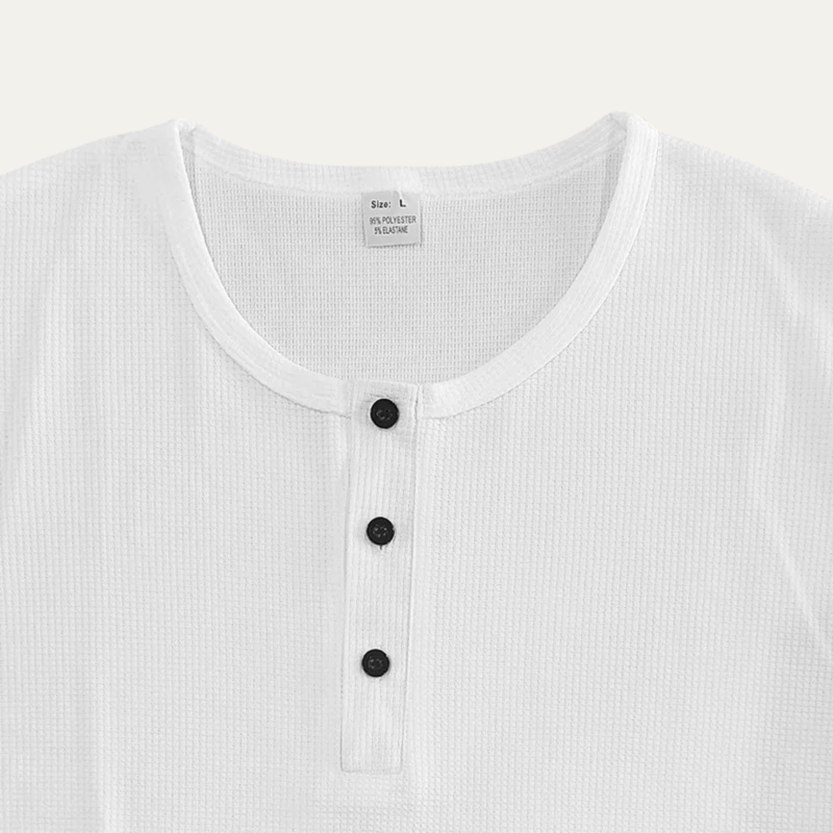 Men's Thermal Henley Shirt Waffle Pattern