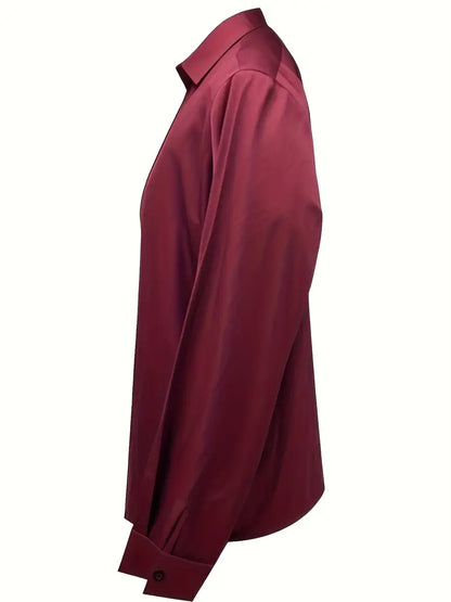 Women's V-Neck Satin Blouse