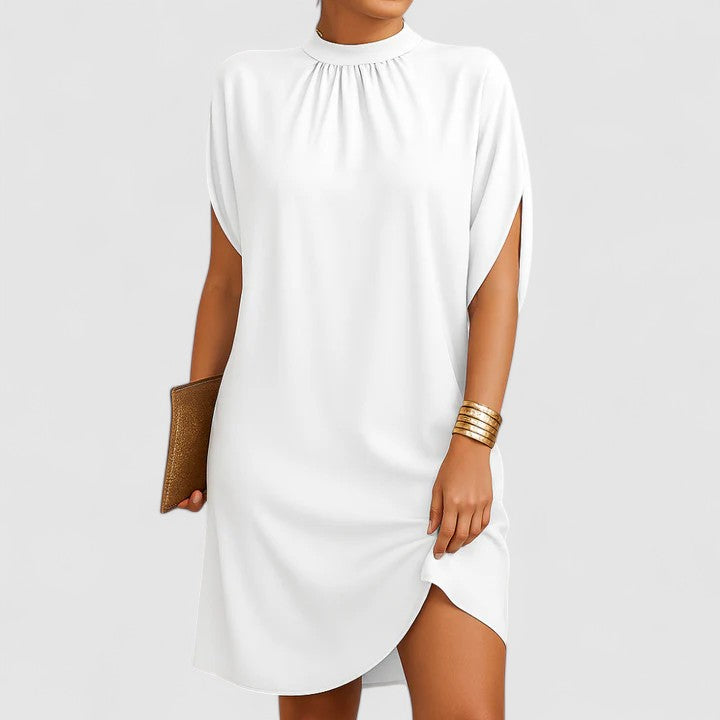 Women's Mock Neck Batwing Midi Dress