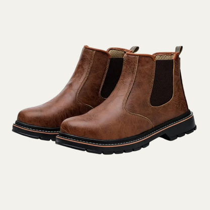Oristano Men's Steel Toe Work Boots Waterproof Black - Vonnera