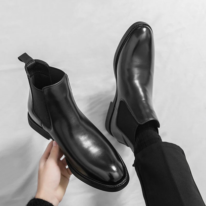 Men's Pointed Chelsea Ankle Boots Black