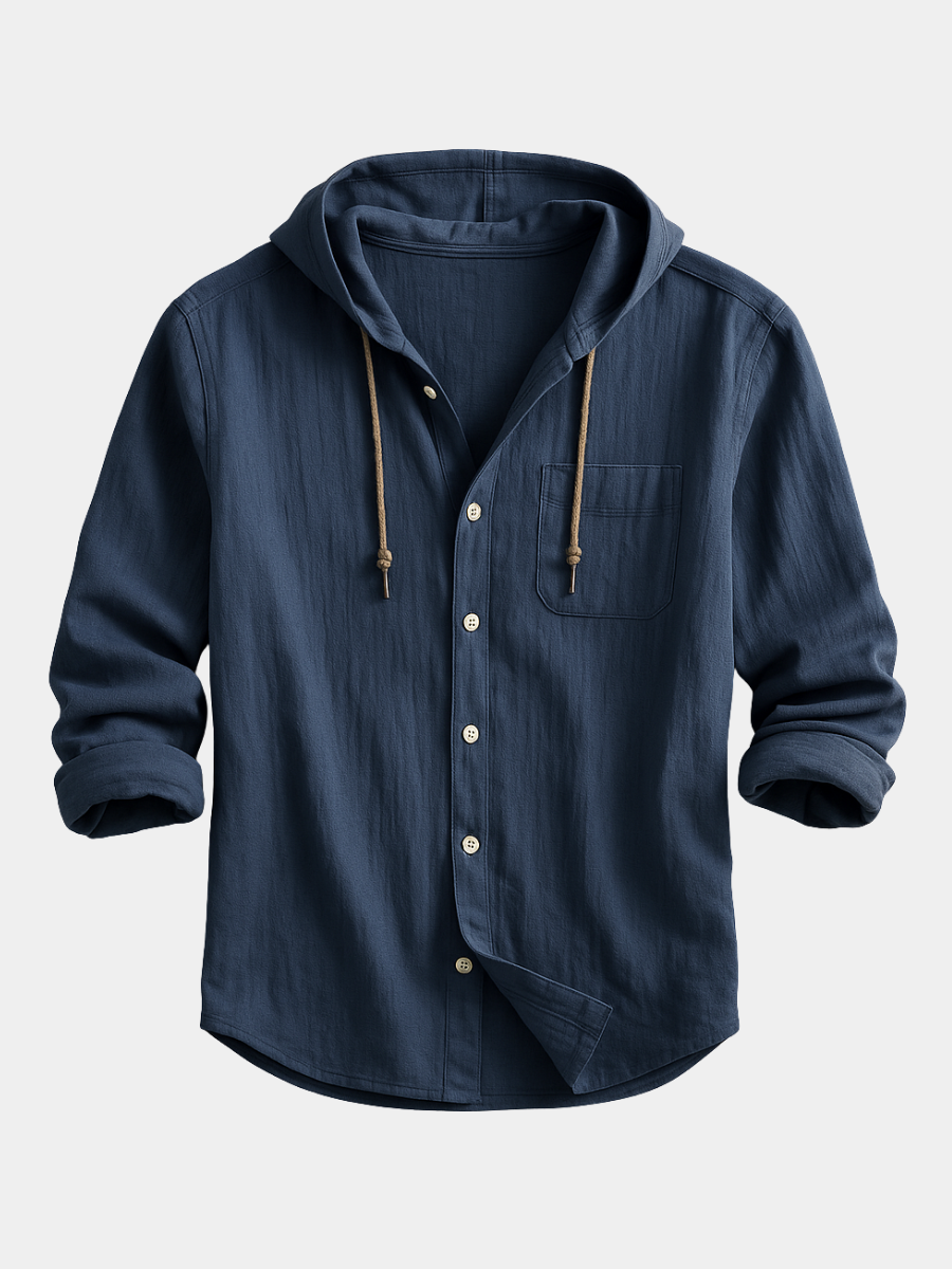 Men's Long-Sleeve Hoodie With Chest Pocket - Vonnera