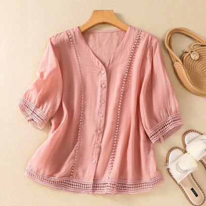 Lucia Cotton-Linen Blouse