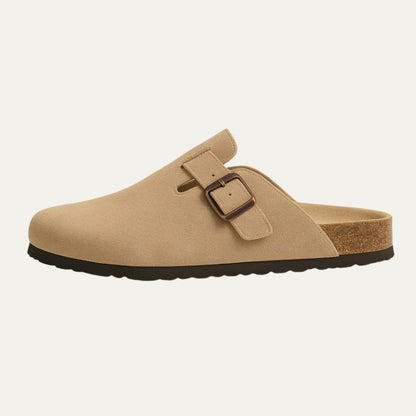 Men's Suede Moccasin Slippers Beige - Vonnera