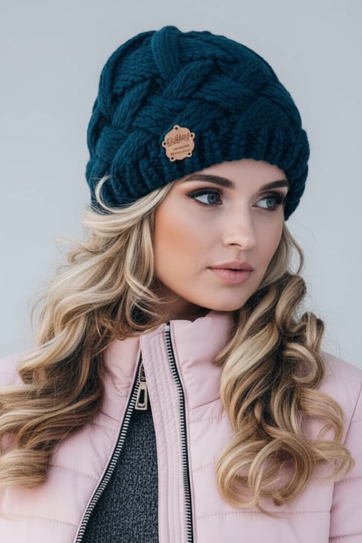 Women's Knit Beanie Thick Weave Folded Brim