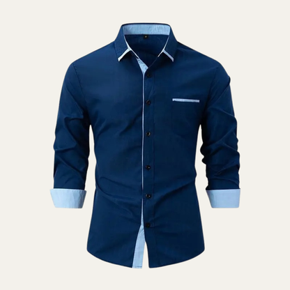 Vercelli Men's Button Up Shirt Contrast Trim Casual