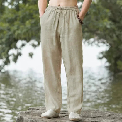 Men's Linen Beach Pants Lightweight Comfortable