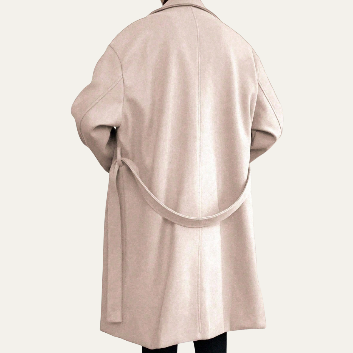 Men's Wool Wrap Coat Camel Color With Belt