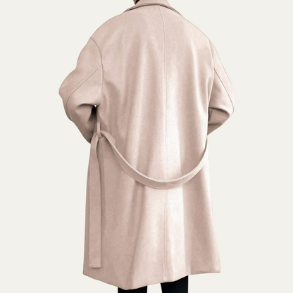Men's Wool Wrap Coat Camel Color With Belt