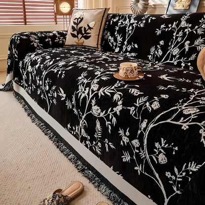 Floral Throw Blanket Fringe Trim