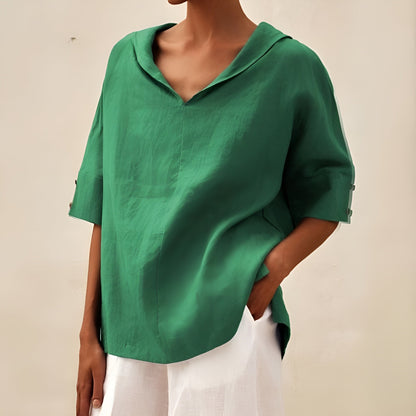 Women's V Neck Short Sleeve Blouse