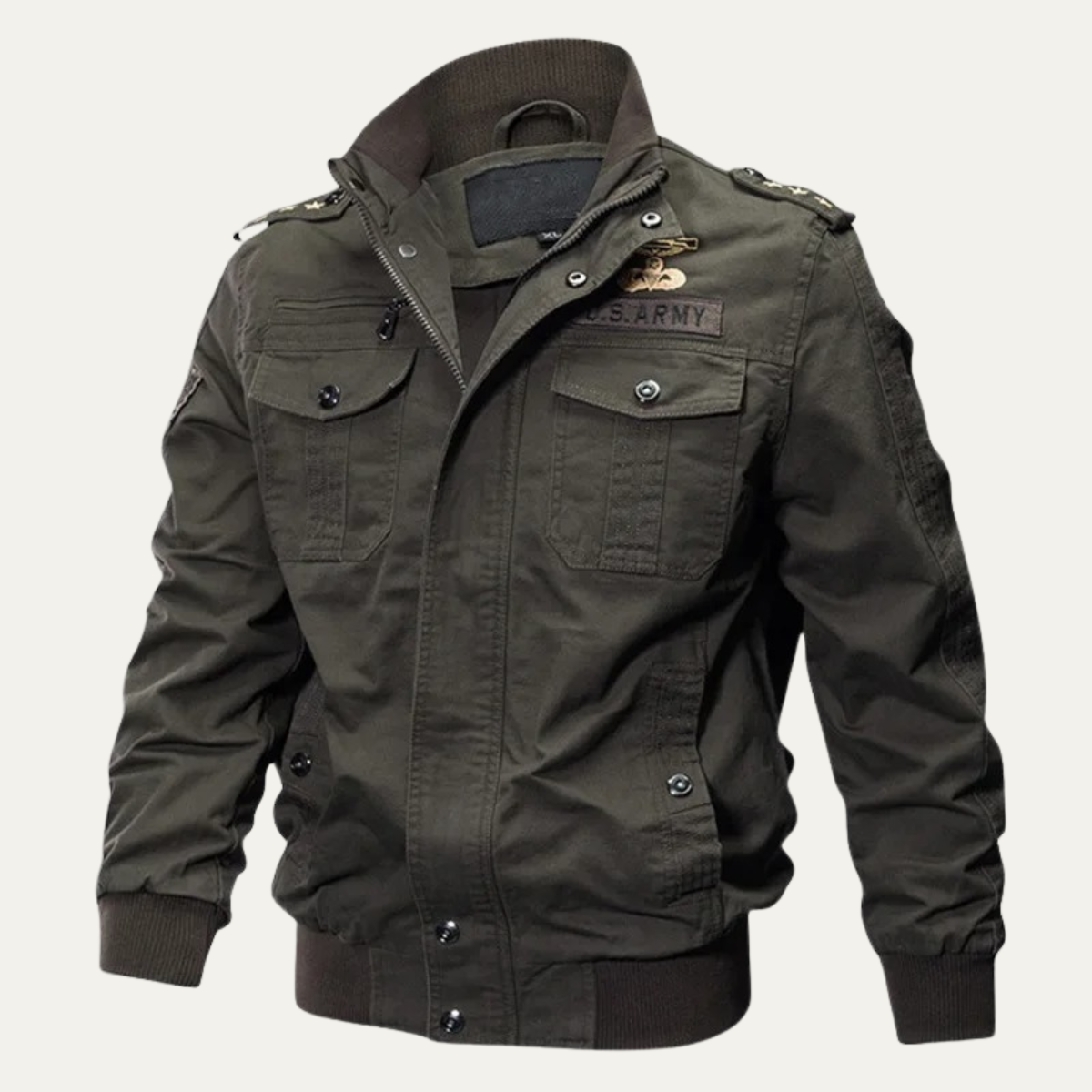 Men's Windproof Bomber Jacket Multi-Pocket Military Style