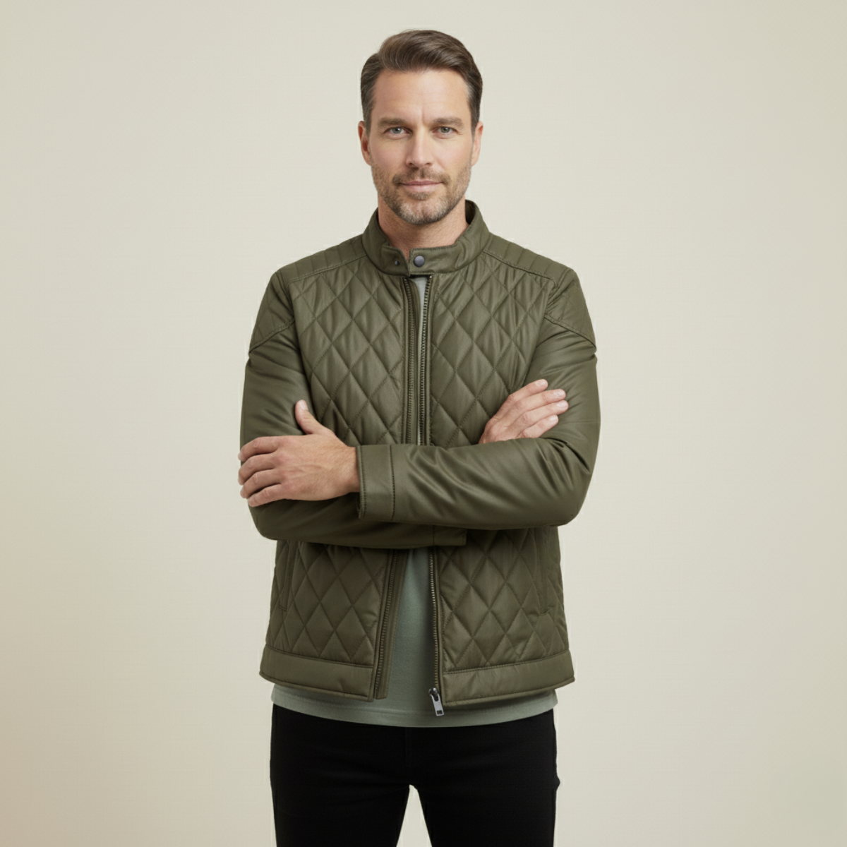 Men's Lightweight Padded Quilted Winter Jacket