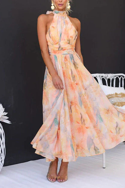 Women's Watercolour Maxi Dress Summer