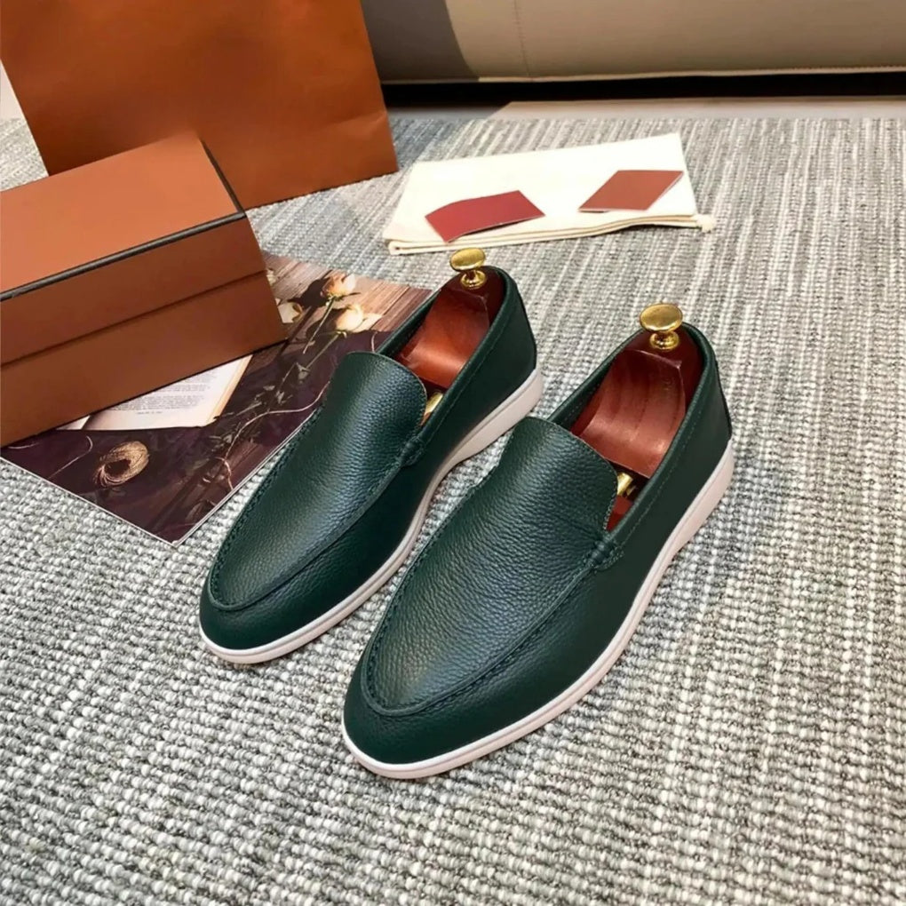 Ladies Loafers Elegant Leather Slip On Shoes