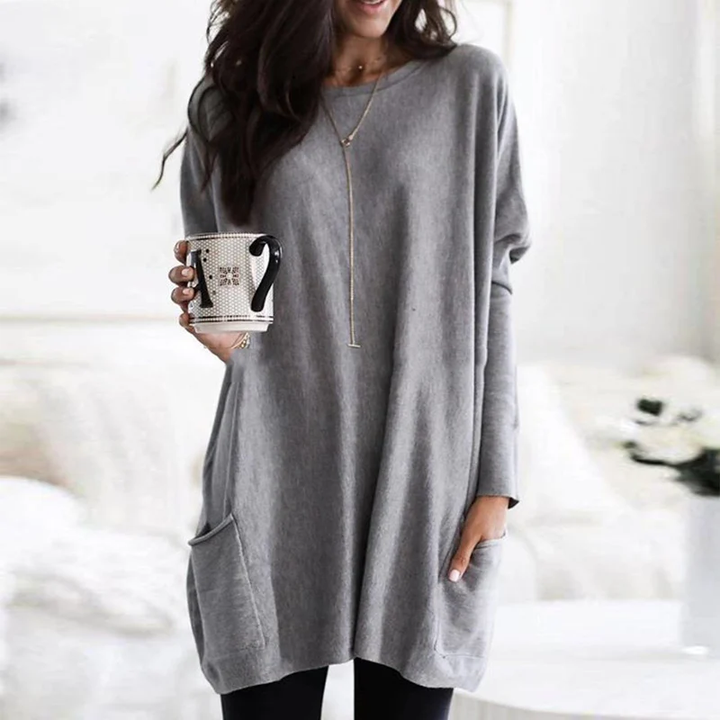 Women's Oversized Tunic with Pockets - Vonnera