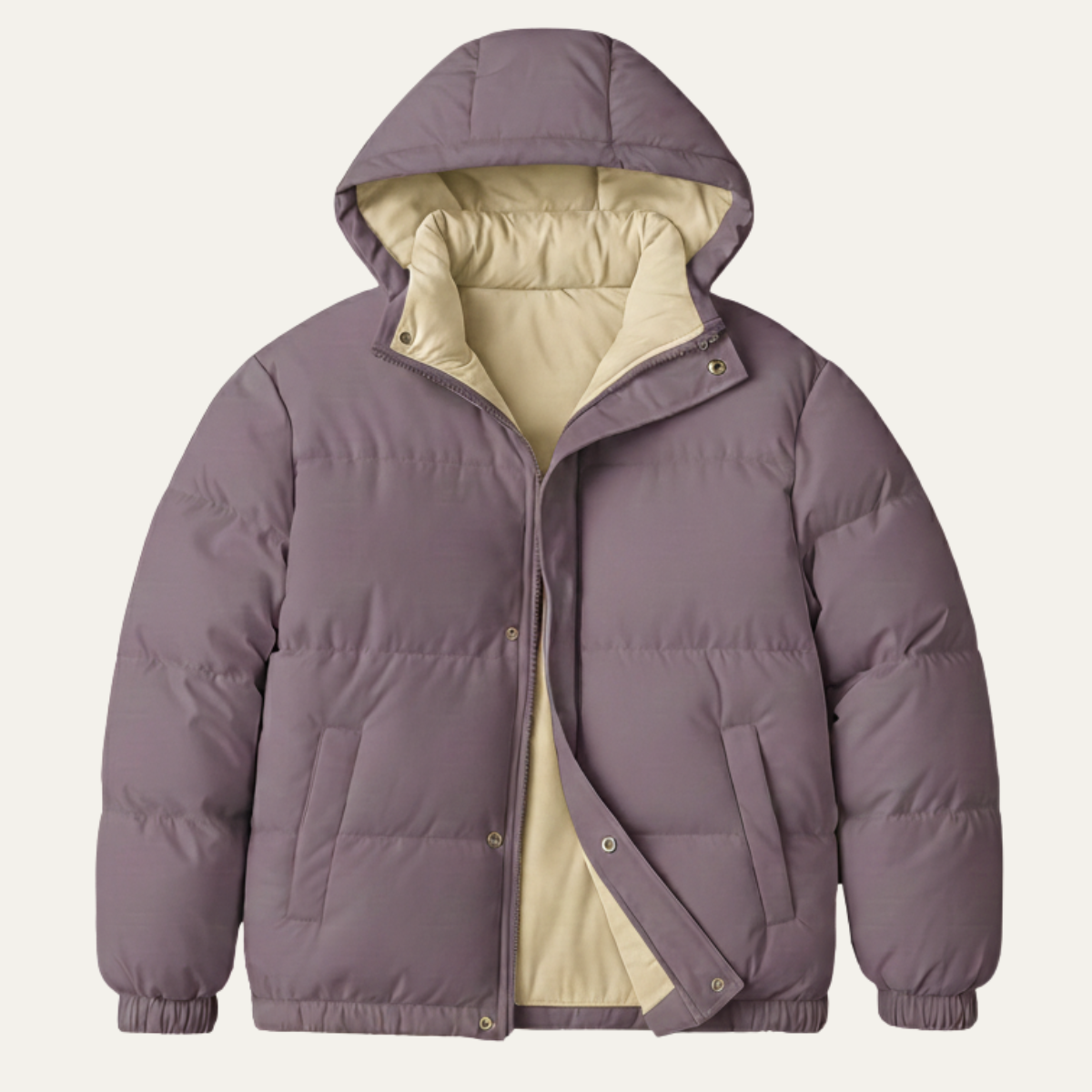 Men's Quilted Puffer Jacket Warm Hooded Winter Coat