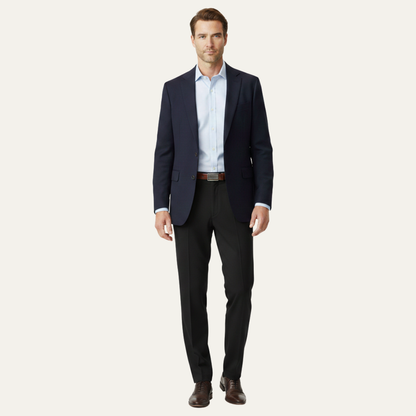 Montfield Men's Straight Leg Pants Double Pleated High Waist