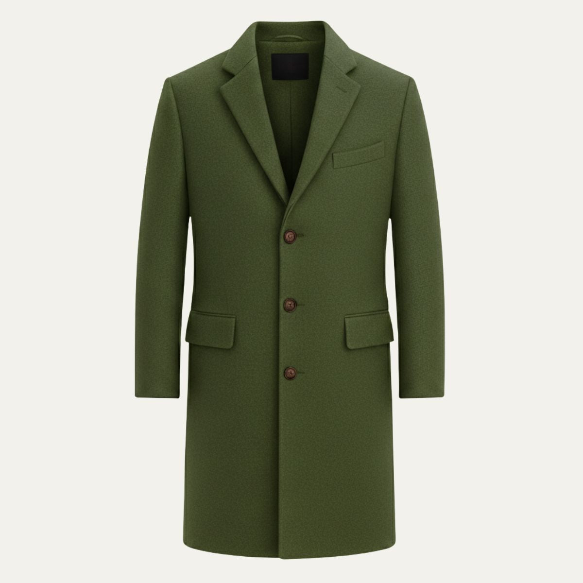 Men's Wool Blend Overcoat Single Breasted Navy