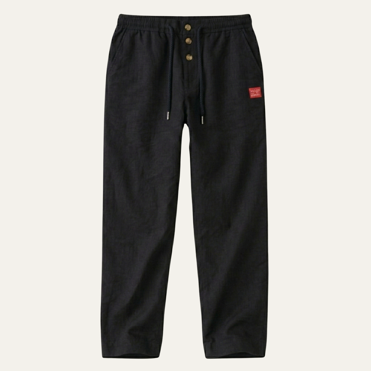 Men's Cotton Linen Straight Leg Pants Lightweight