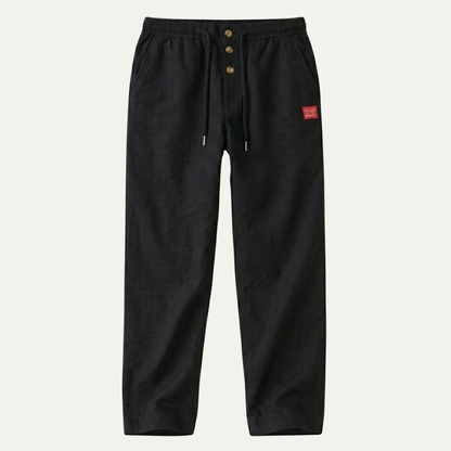 Men's Cotton Linen Straight Leg Pants Lightweight