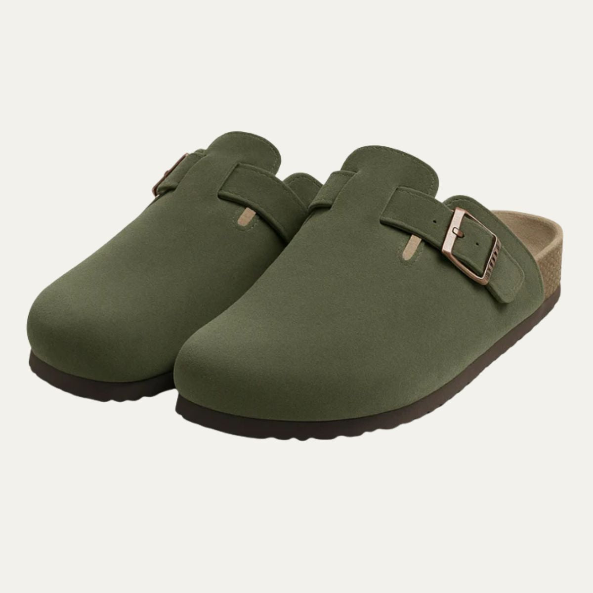Men's Suede Moccasin Slippers Green - Vonnera