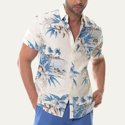 Men's Hawaiian Shirt Coconut Print Cotton Relaxed Fit