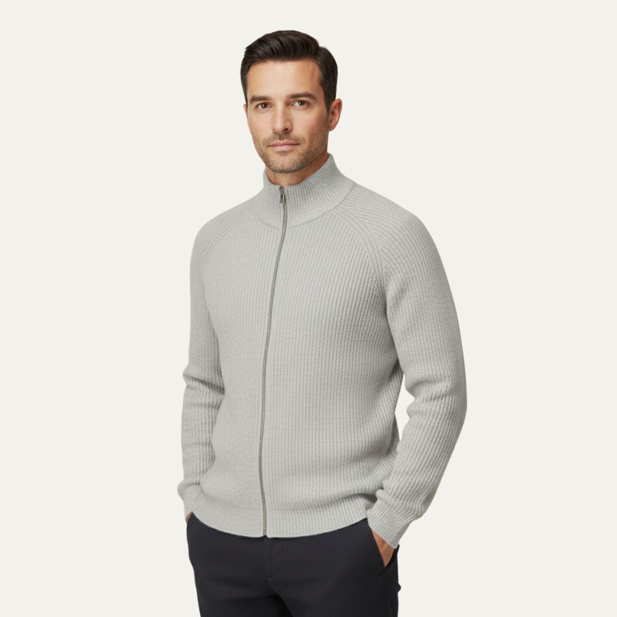 Men's Merino Wool Zip Cardigan