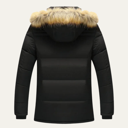 Men's Hooded Fur Parka Jacket