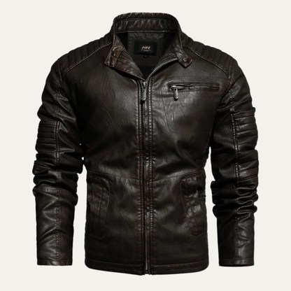 Men's Classic Leather Biker Jacket