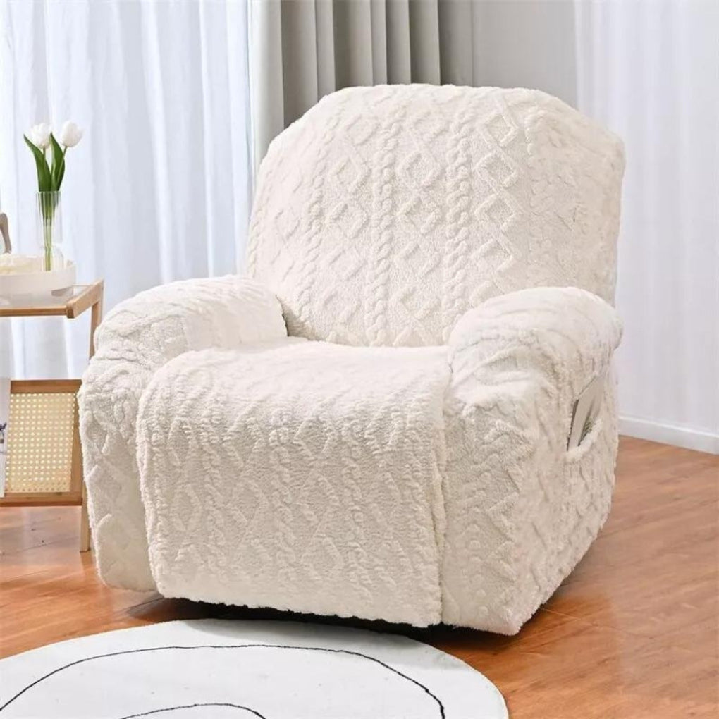 Winter Plush Recliner Sofa Cover Soft Non-Slip