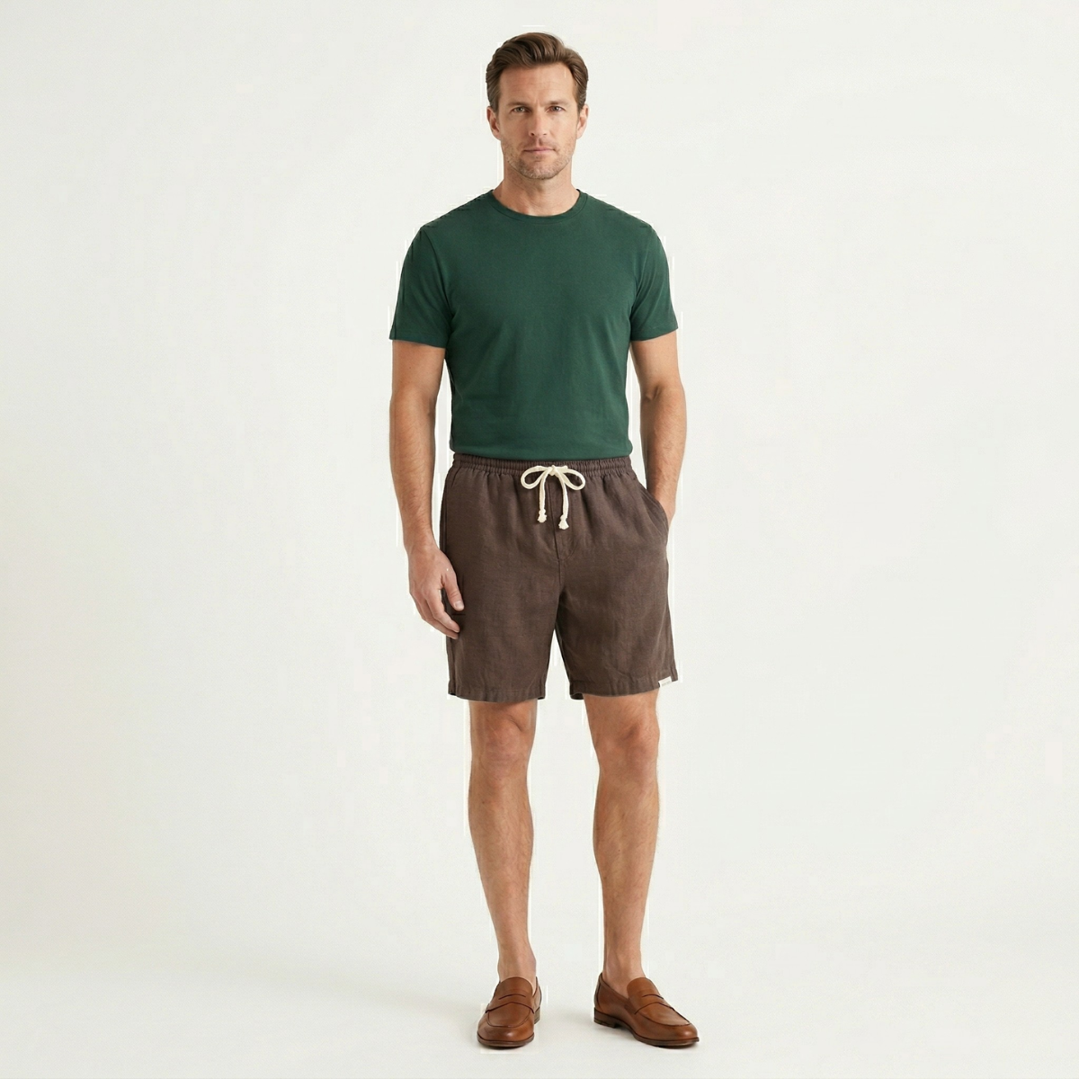Men's Slim Fit Drawstring Beach Shorts