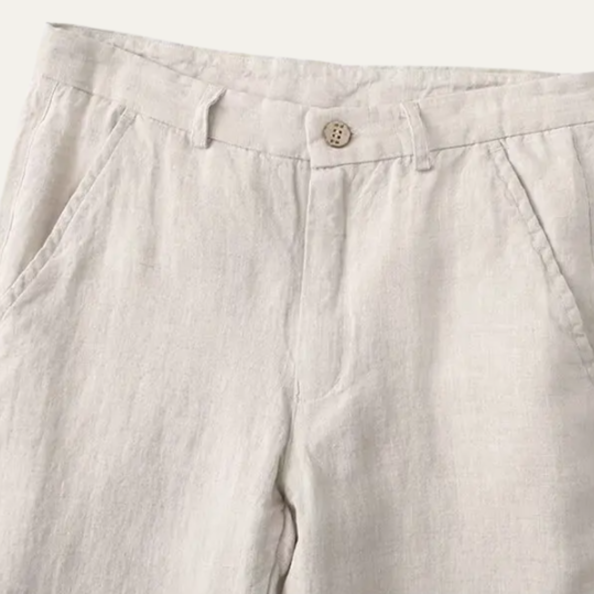 Alderfall Men's Linen Pants Casual Loose Fit Beige