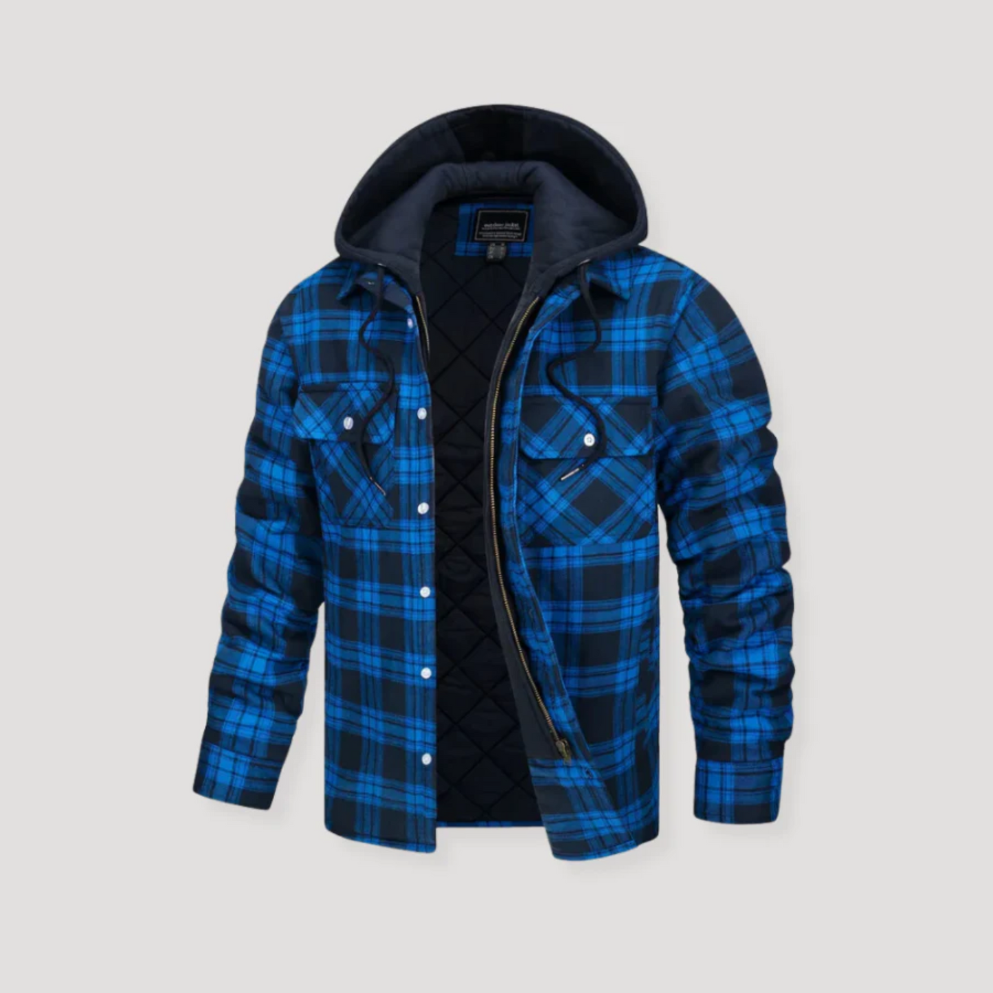Men's Plaid Flannel Hooded Jacket