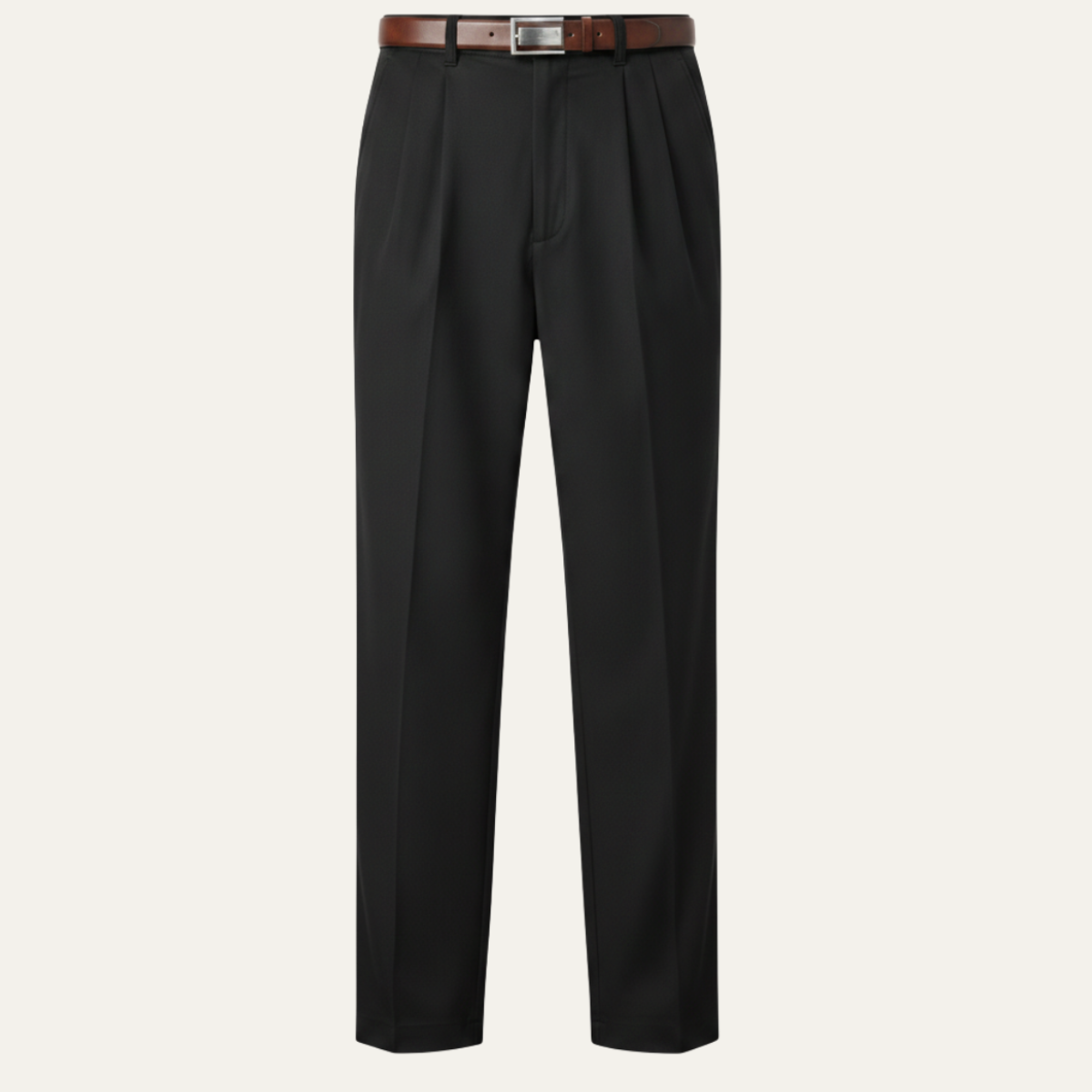 Montfield Men's Straight Leg Pants Double Pleated High Waist