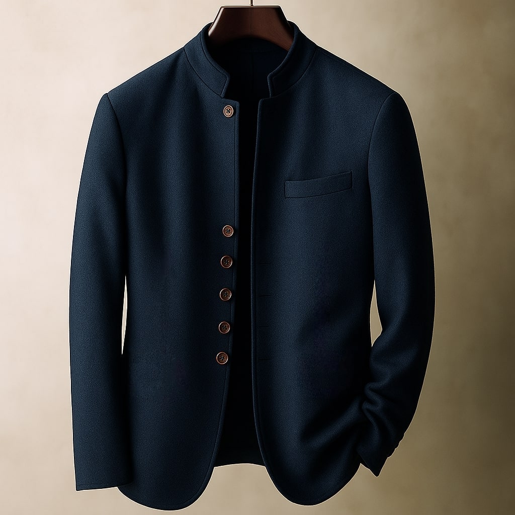 Marsimo Mens Wool Stand Collar Jacket