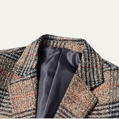 Men's Slim Fit Tweed Blazer Suit Plaid