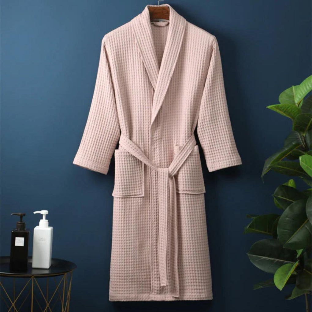Couples Cotton Terry Bathrobe Lightweight Waffle - Vonnera