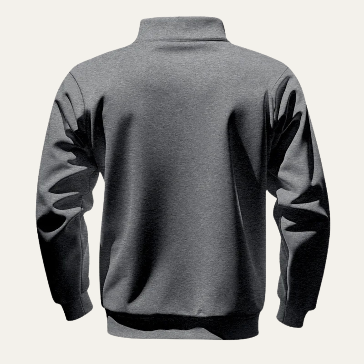 Men's Warm Half Zip Sweater Wool Blend Silver