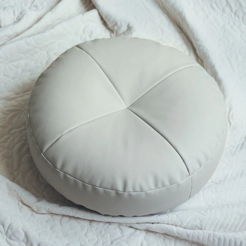 Japanese Style Leather Cushion Minimalist Nappa Brown