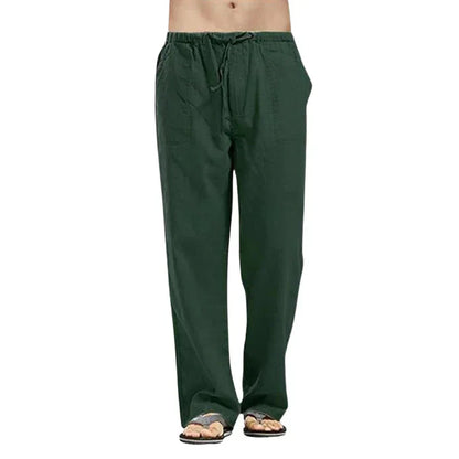 Ralph Men's Linen Pants Oversized Breathable Beige