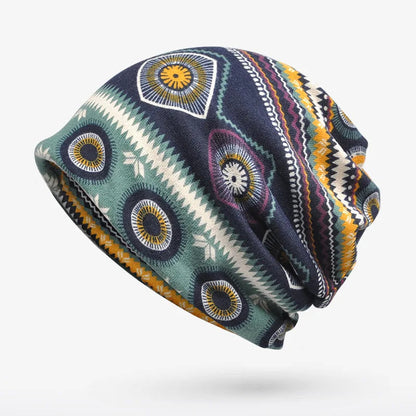 Women's Geometric Print Slouch Beanie Casual - Vonnera