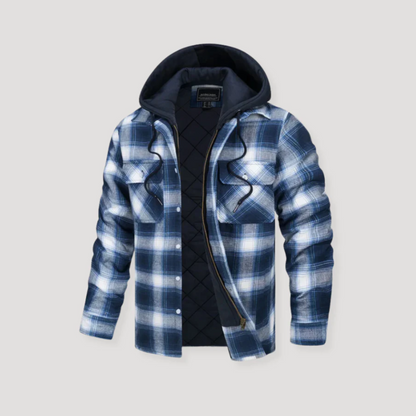 Men's Plaid Flannel Hooded Jacket - Vonnera