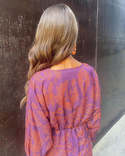 Women's Satin Knot Dress Clementine Orange