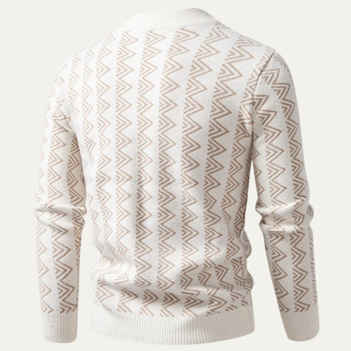 Men's Crew Neck Geometric Sweater Wool Blend Warm